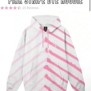 NWT JSC JEFFREE STAR COSMETICS PINK STRIPE DYE SWEATSHIRT HOODIE PINK UNISEX